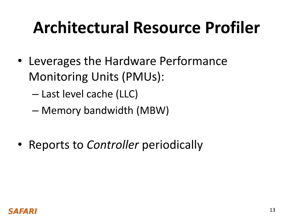 architectural resource profiler