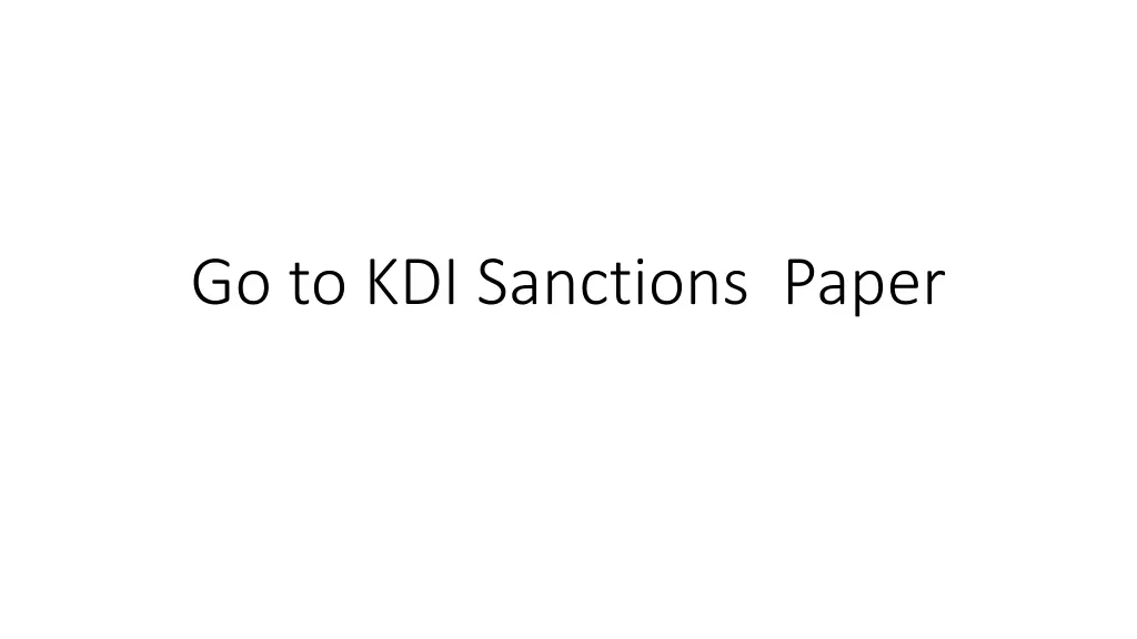 go to kdi sanctions paper