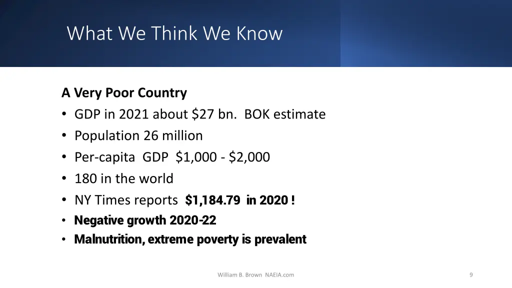 what we think we know