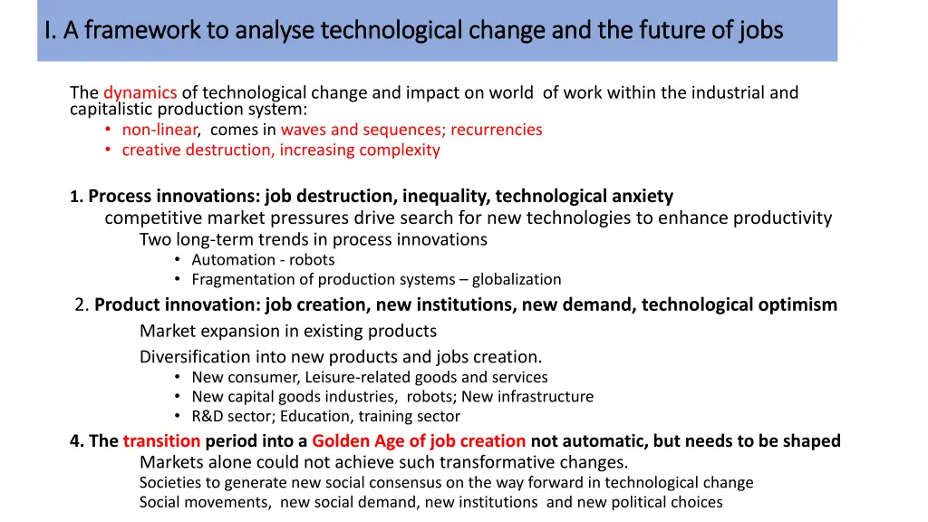 i i a framework to a framework to analyse