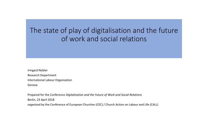 the state of play of digitalisation