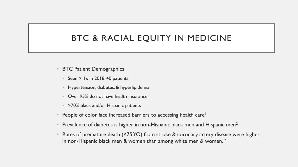btc racial equity in medicine