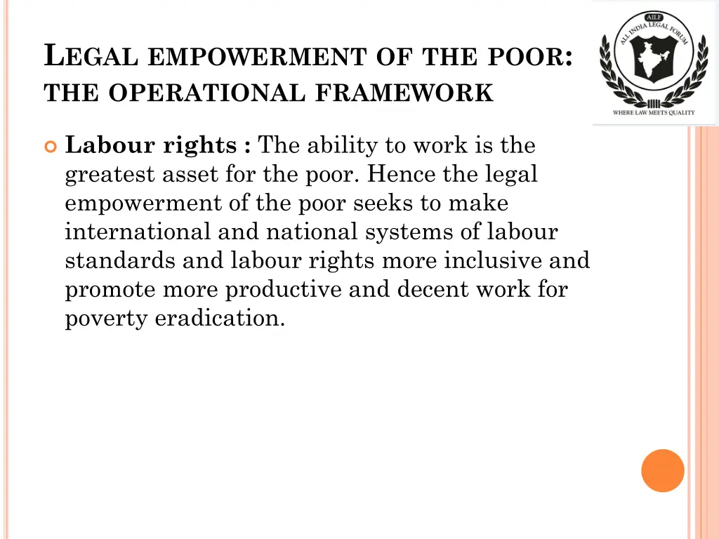 l egal empowerment of the poor the operational 1