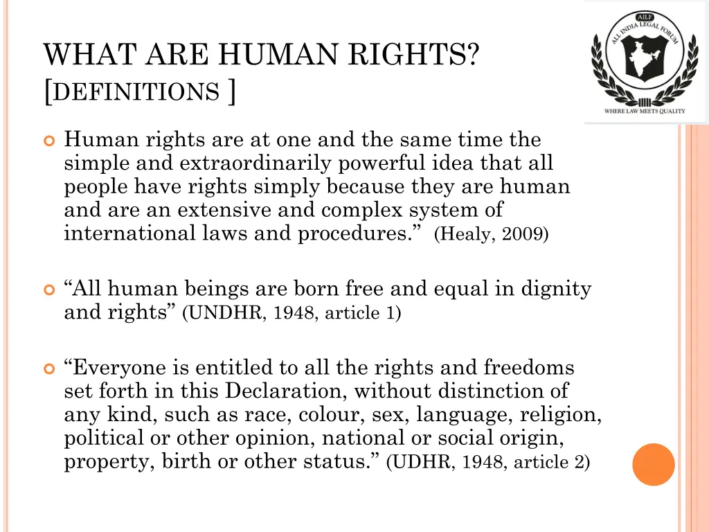 what are human rights definitions