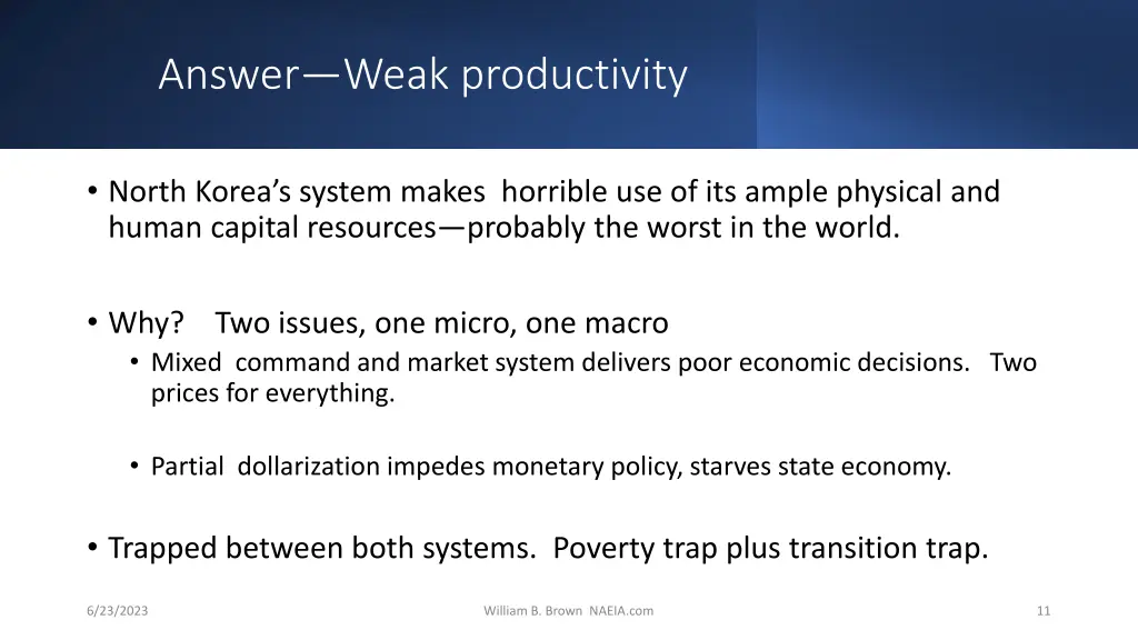 answer weak productivity
