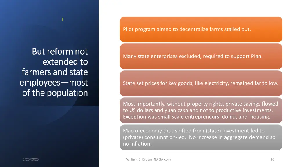 pilot program aimed to decentralize farms stalled