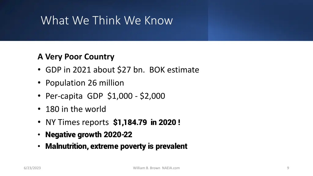 what we think we know
