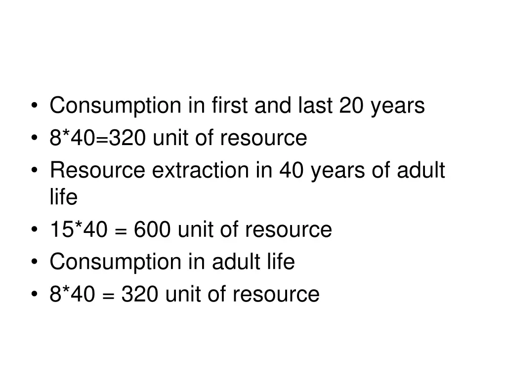 consumption in first and last 20 years