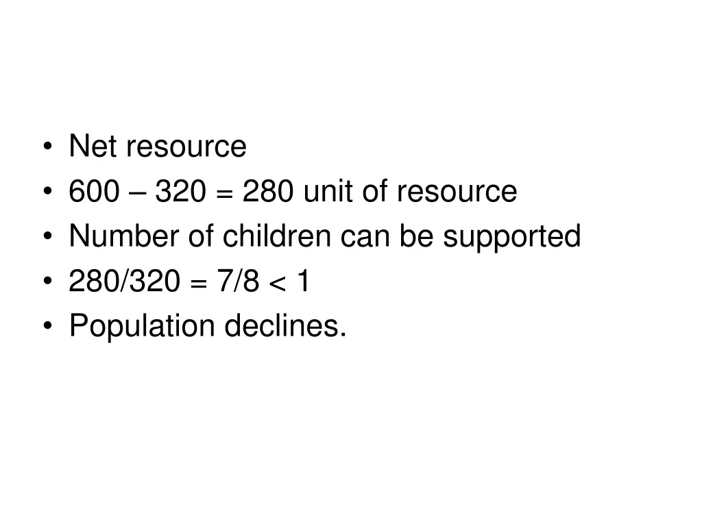 net resource 600 320 280 unit of resource number