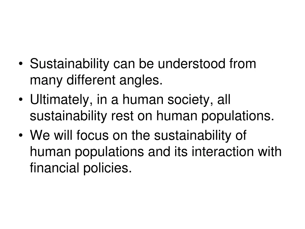 sustainability can be understood from many