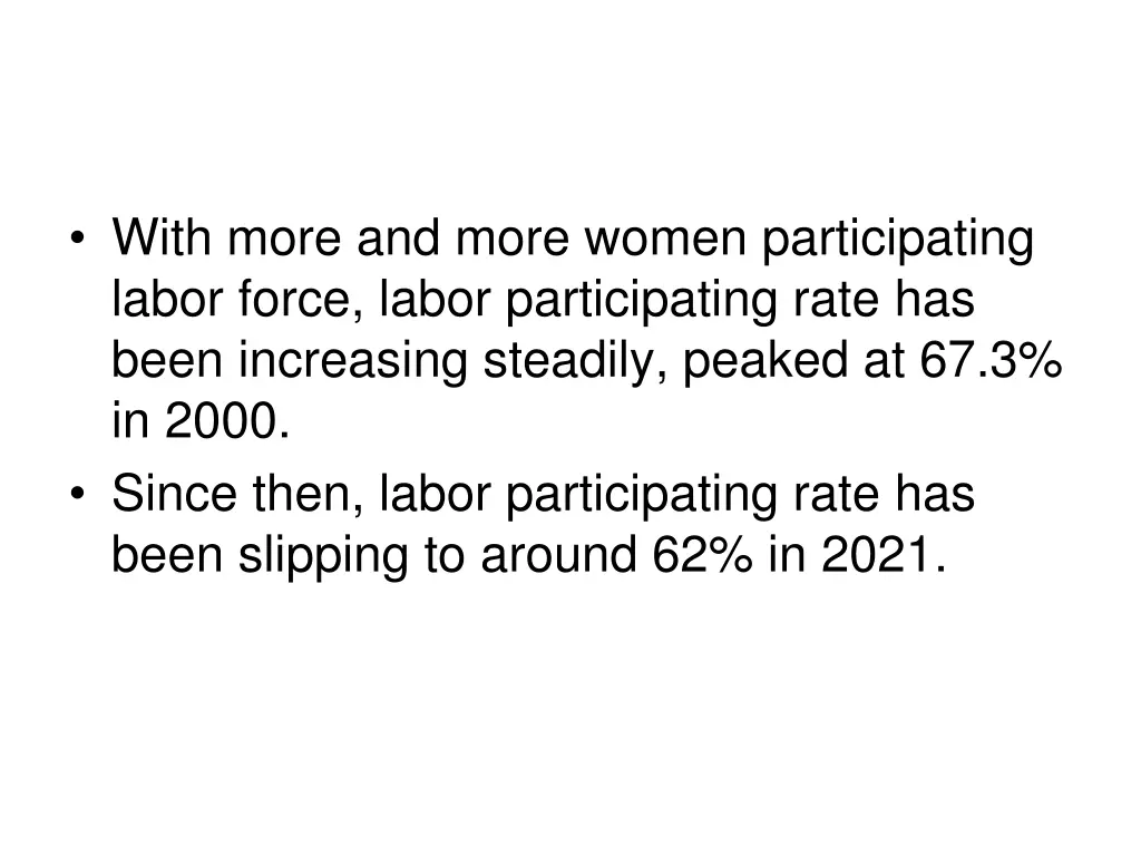 with more and more women participating labor