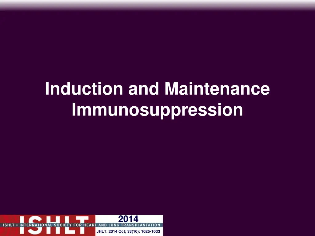 induction and maintenance immunosuppression