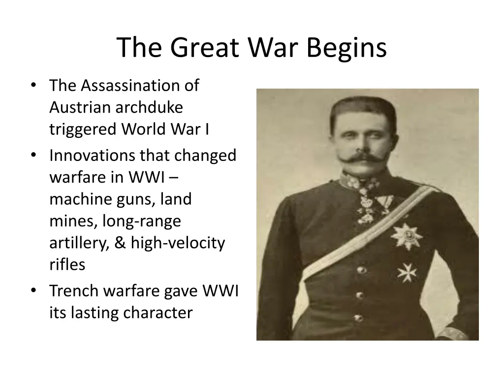 the great war begins
