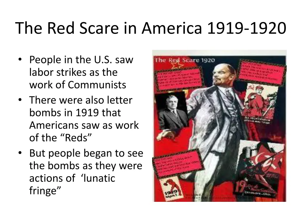 the red scare in america 1919 1920