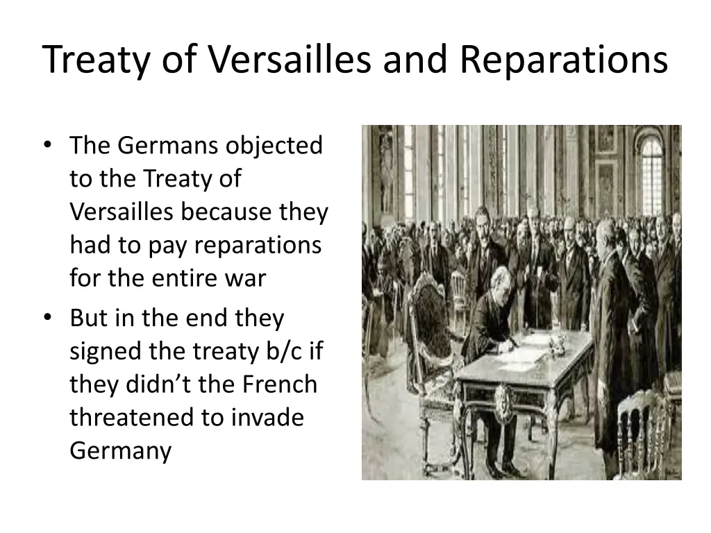 treaty of versailles and reparations