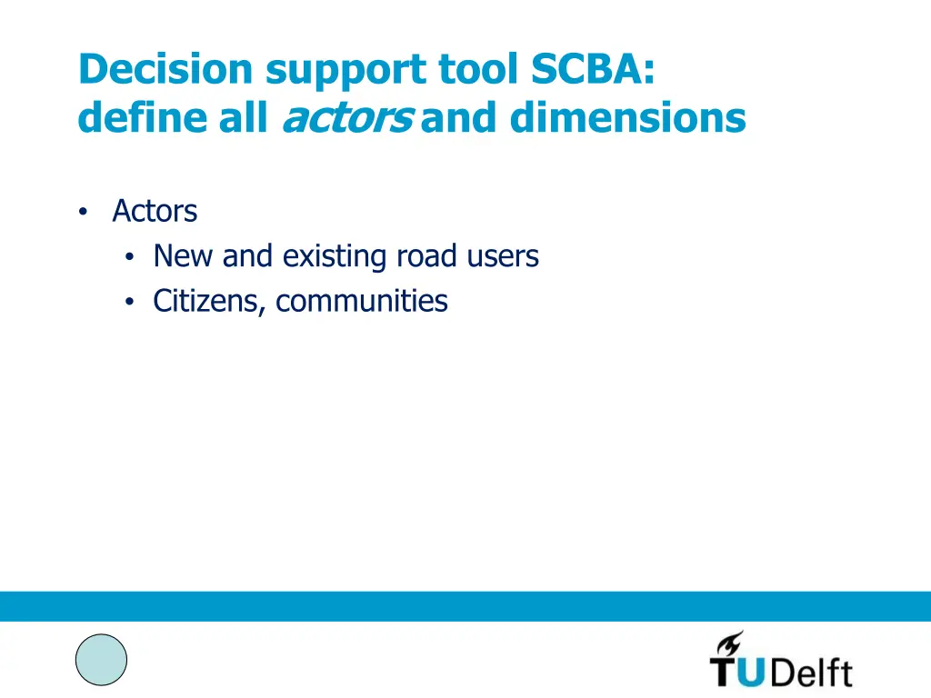 decision support tool scba define all actors