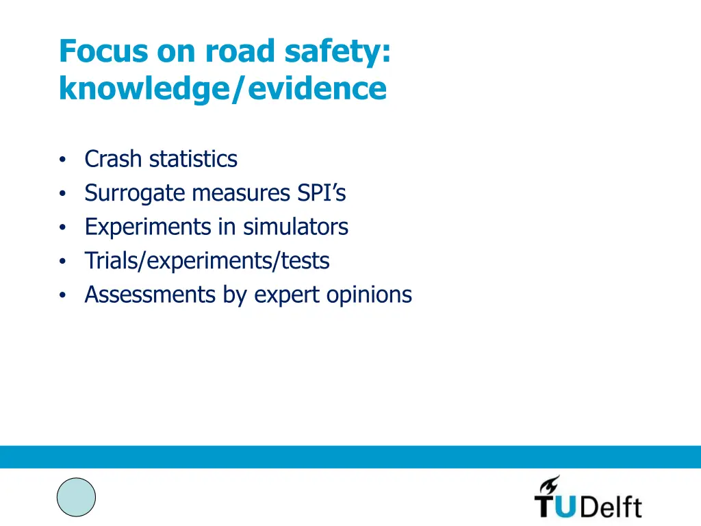 focus on road safety knowledge evidence