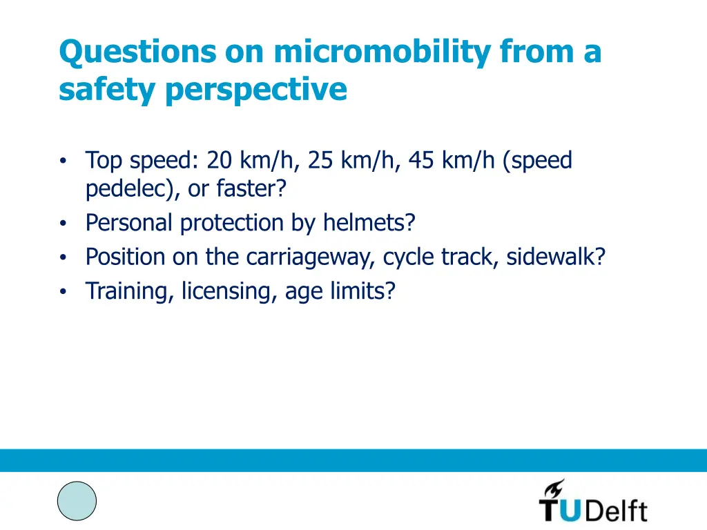 questions on micromobility from a safety