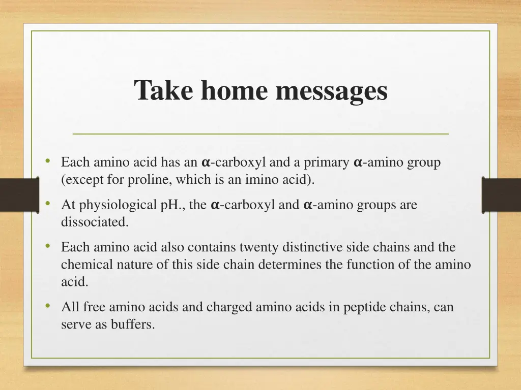 take home messages