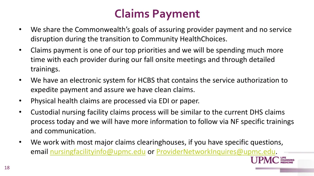 claims payment
