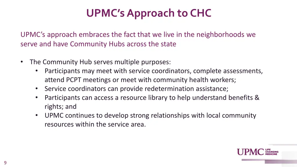 upmc s approach to chc 1