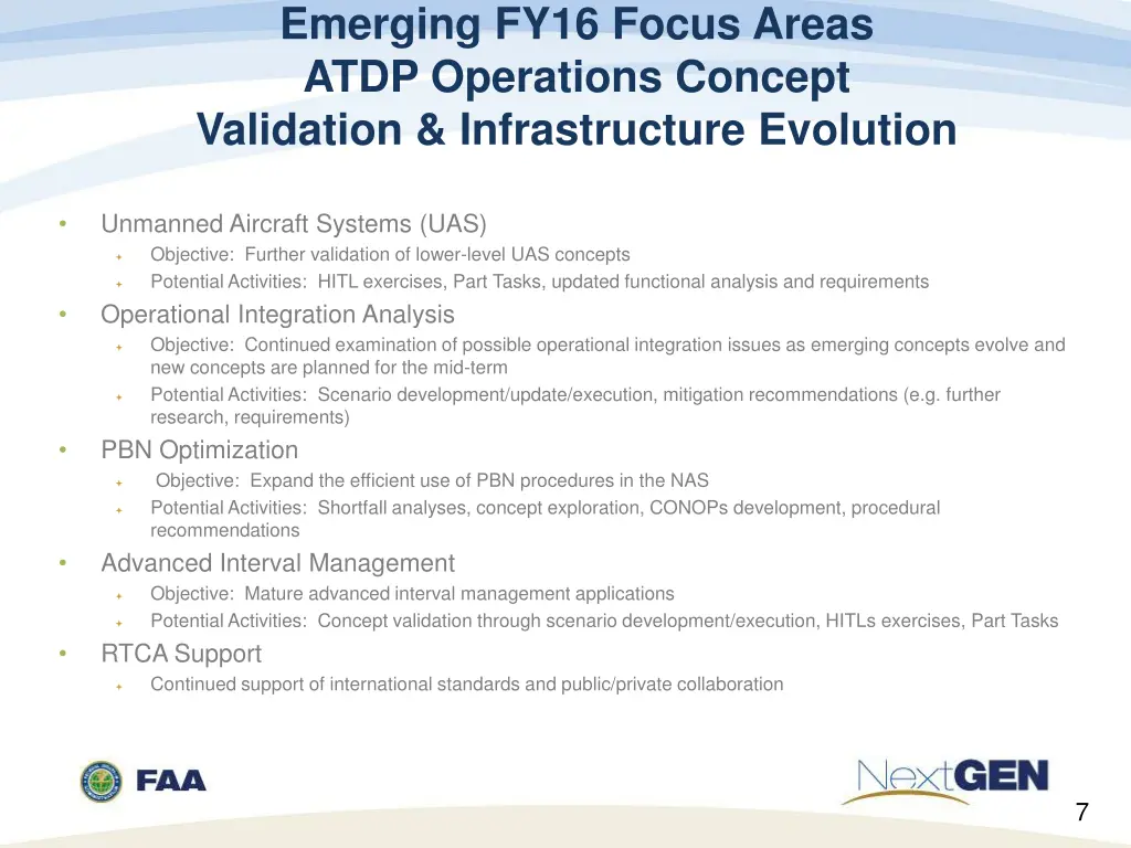 emerging fy16 focus areas atdp operations concept