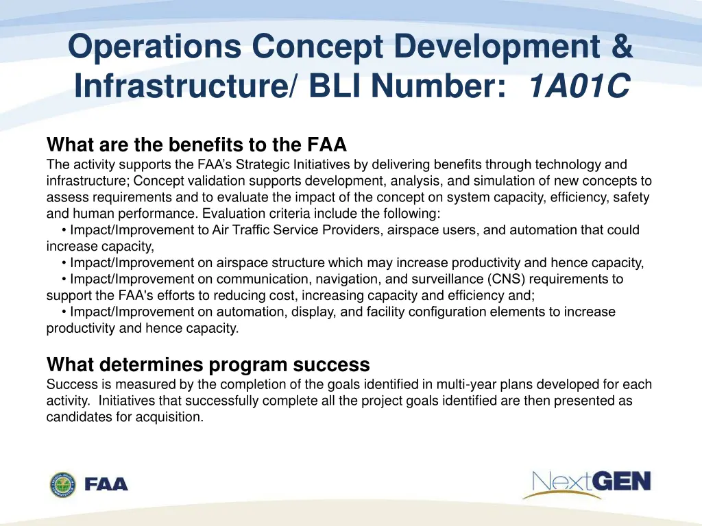 operations concept development infrastructure