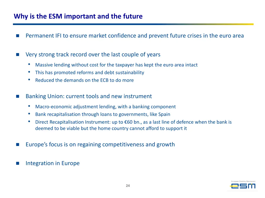 why is the esm important and the future