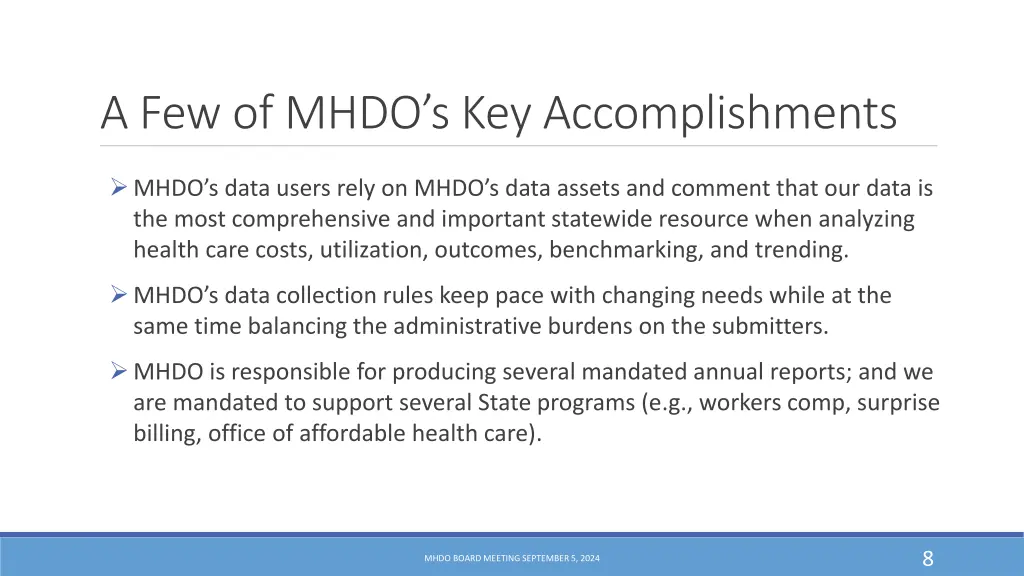 a few of mhdo s key accomplishments 1