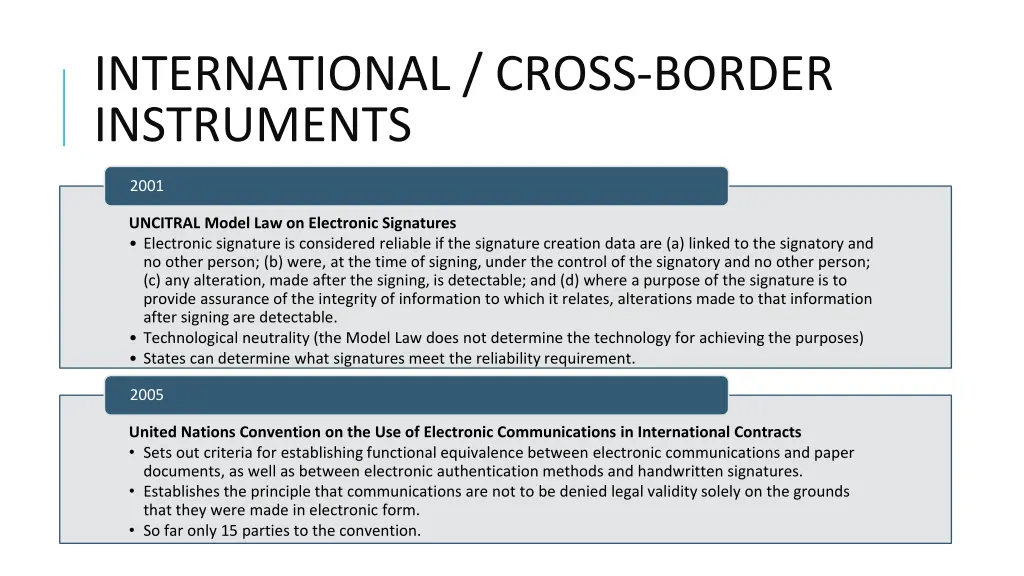international cross border instruments