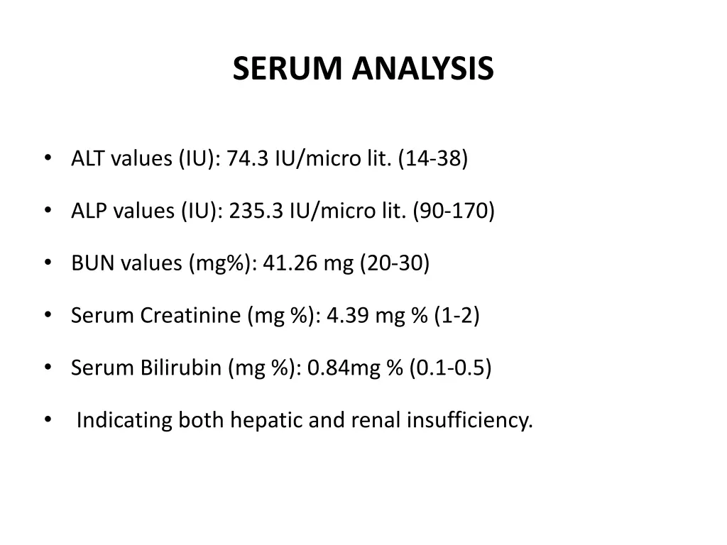 serum analysis