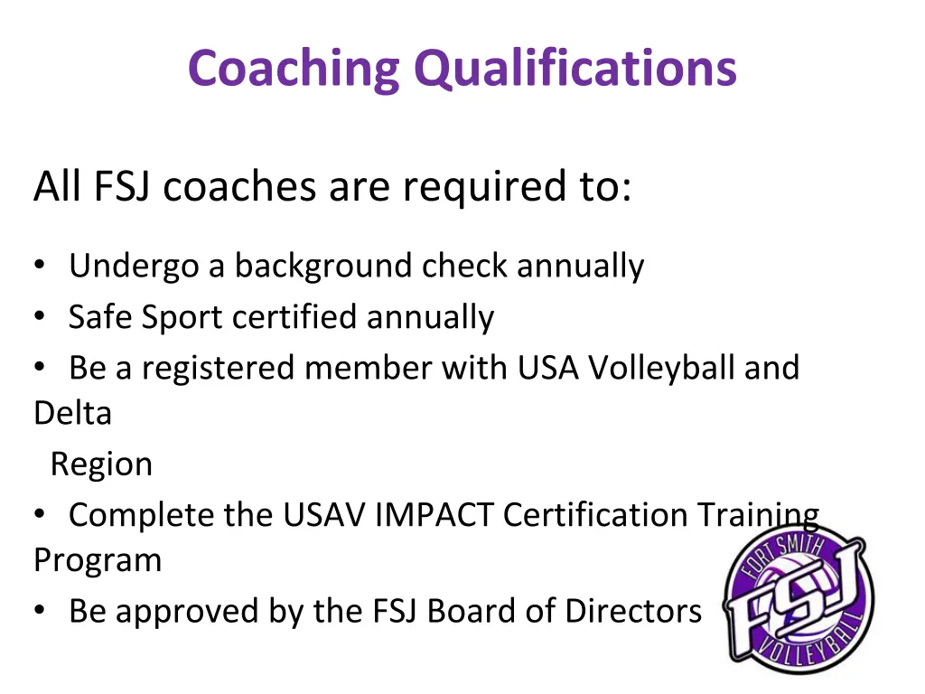 coaching qualifications