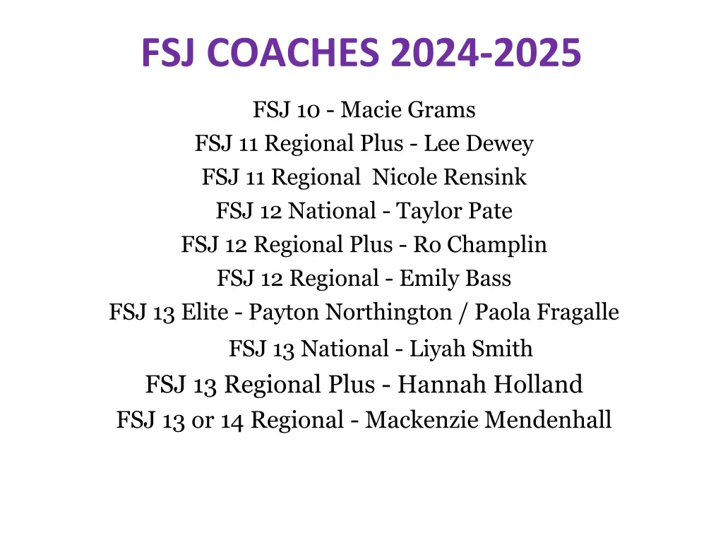 fsj coaches 2024 2025