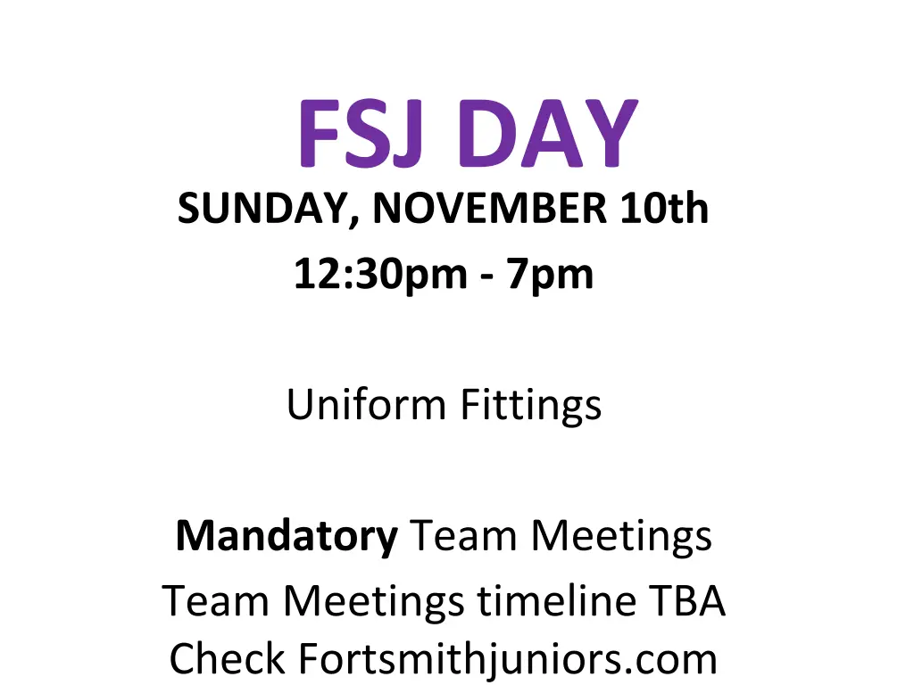 fsj day sunday november 10th 12 30pm 7pm