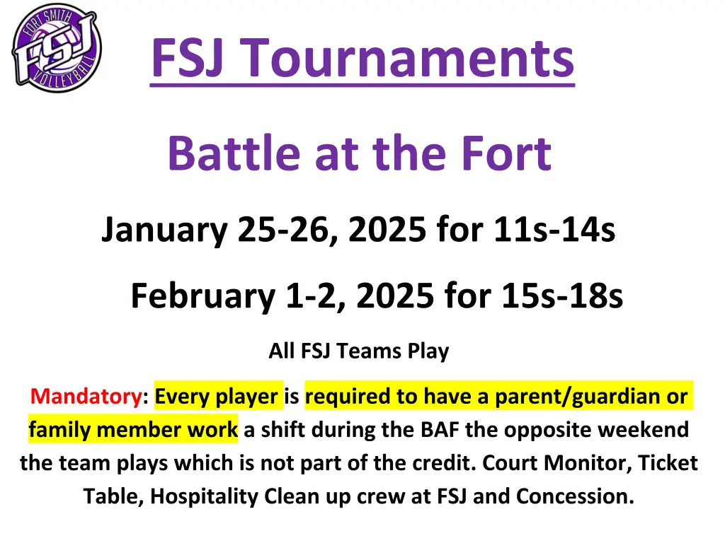 fsj tournaments