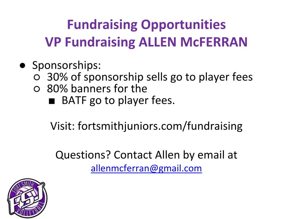 fundraising opportunities vp fundraising allen