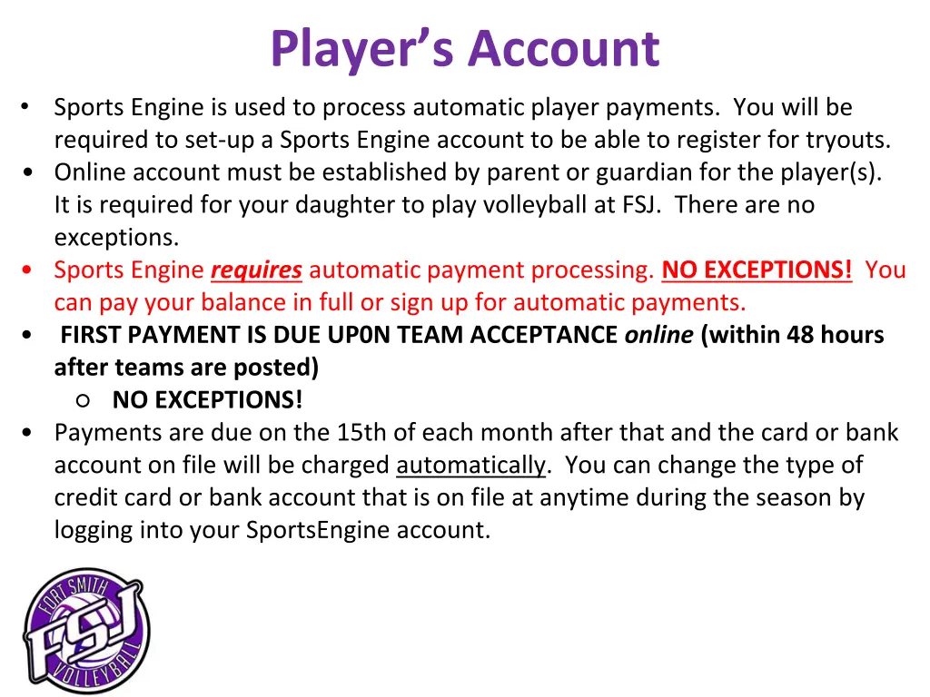player s account