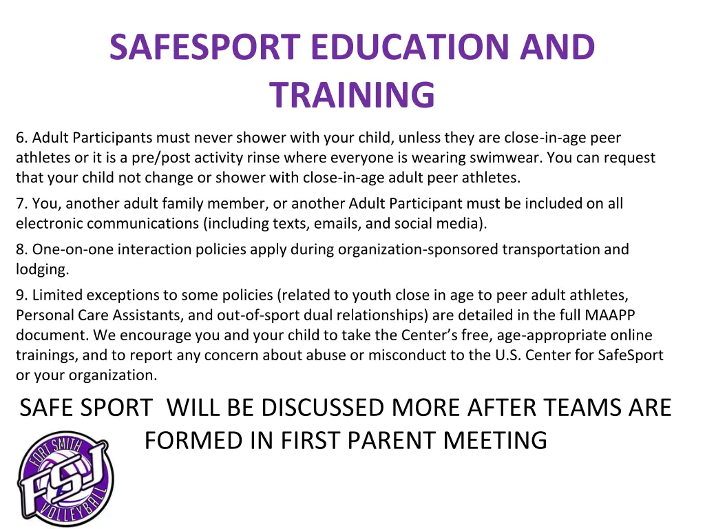 safesport education and training