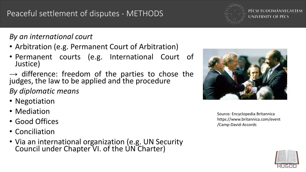 peaceful settlement of disputes methods