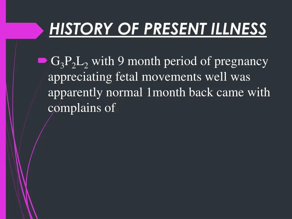 history of present illness