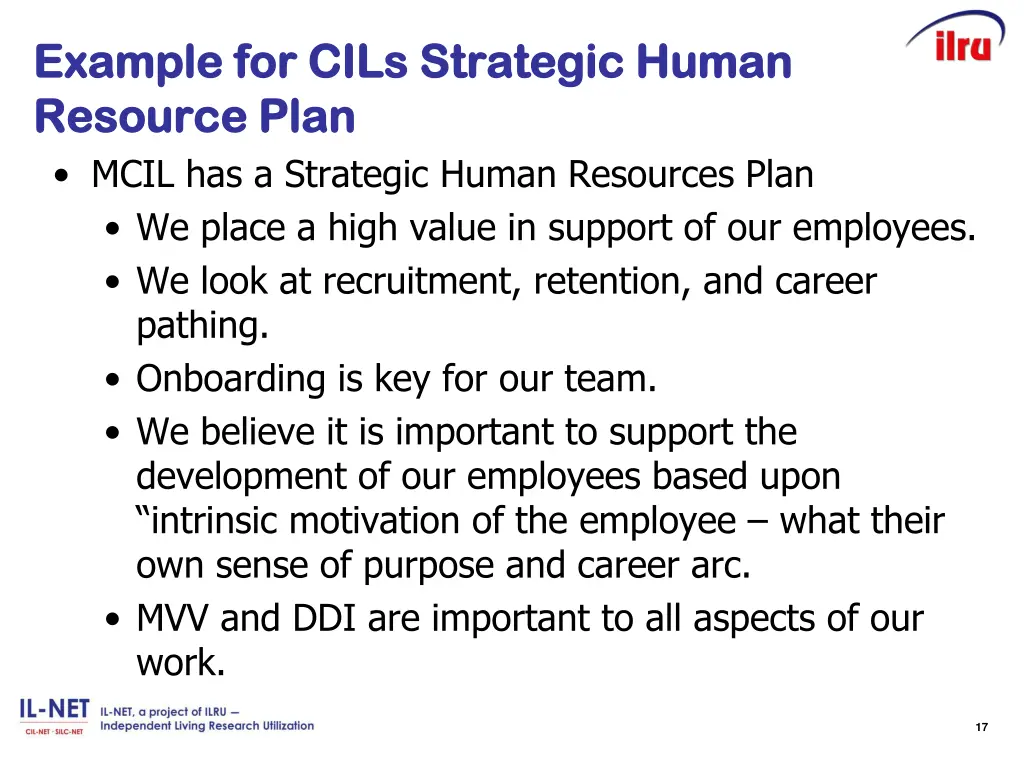 example for cils strategic human example for cils