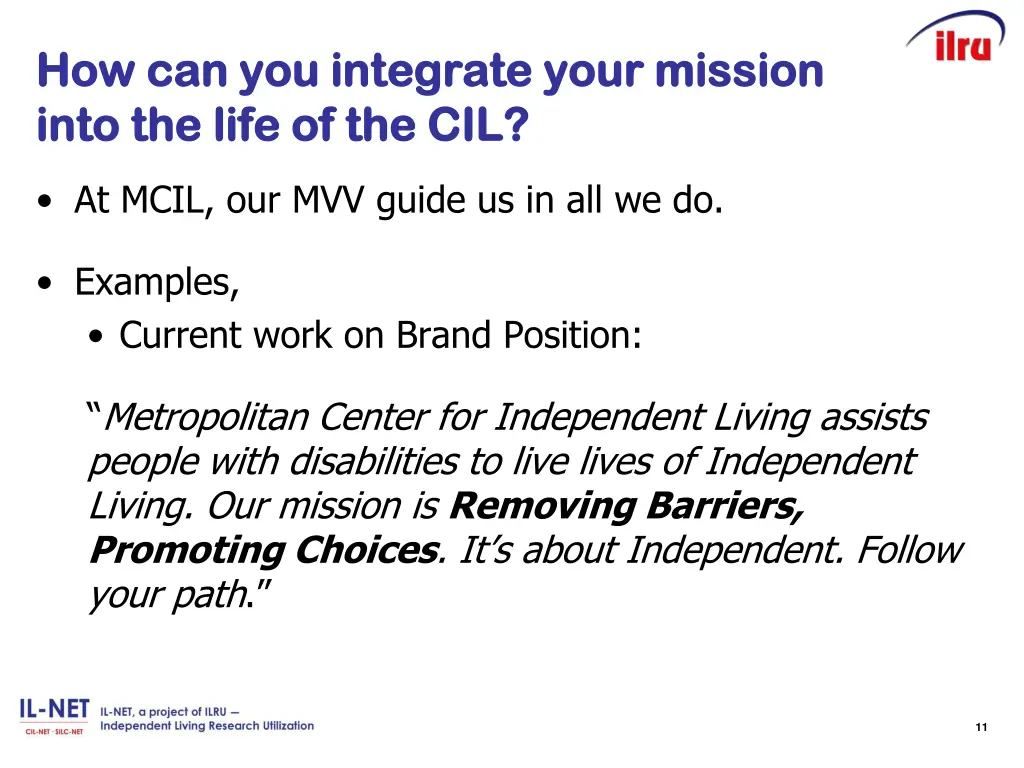how can you integrate your mission