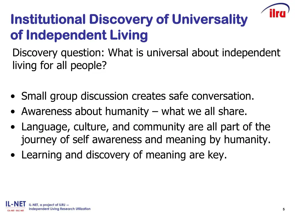 institutional discovery of universality
