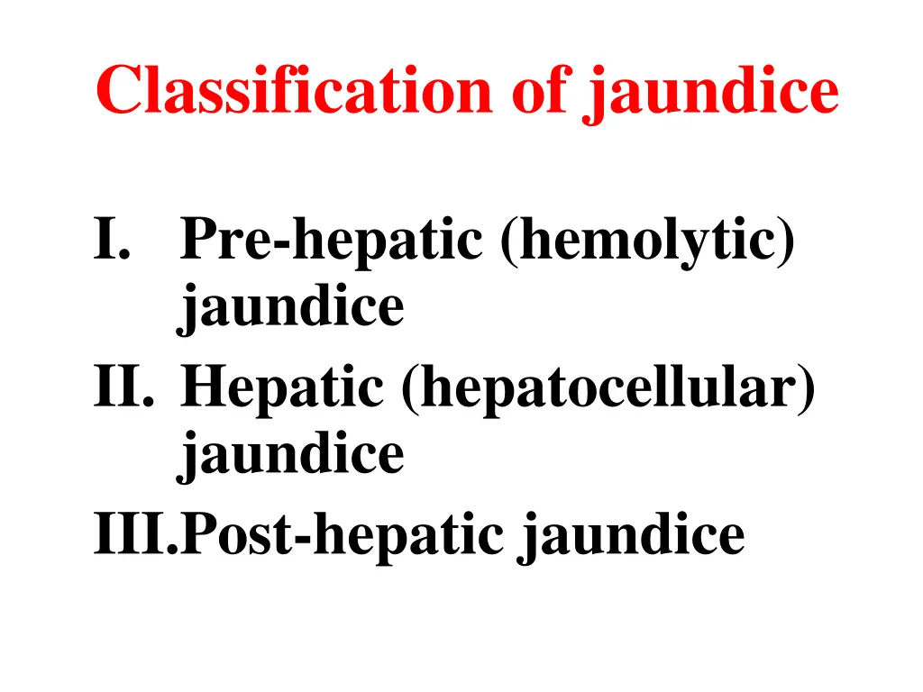 classification of jaundice