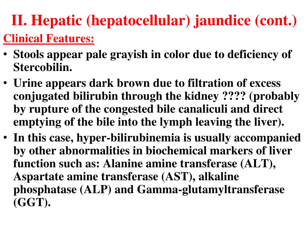 ii hepatic hepatocellular jaundice cont clinical
