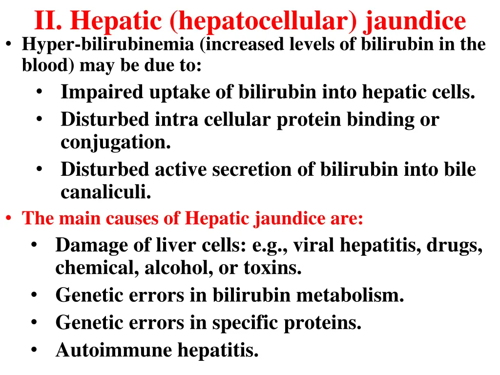 ii hepatic hepatocellular jaundice hyper