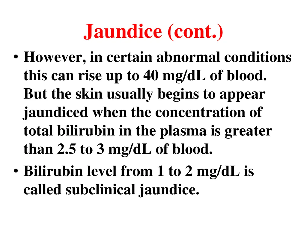 jaundice cont
