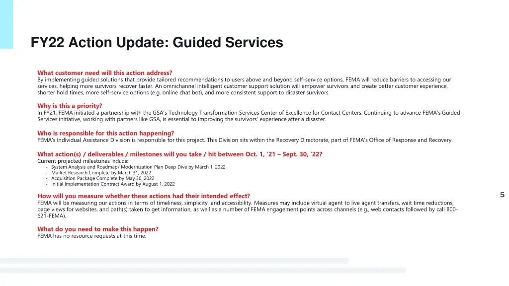 fy22 action update guided services