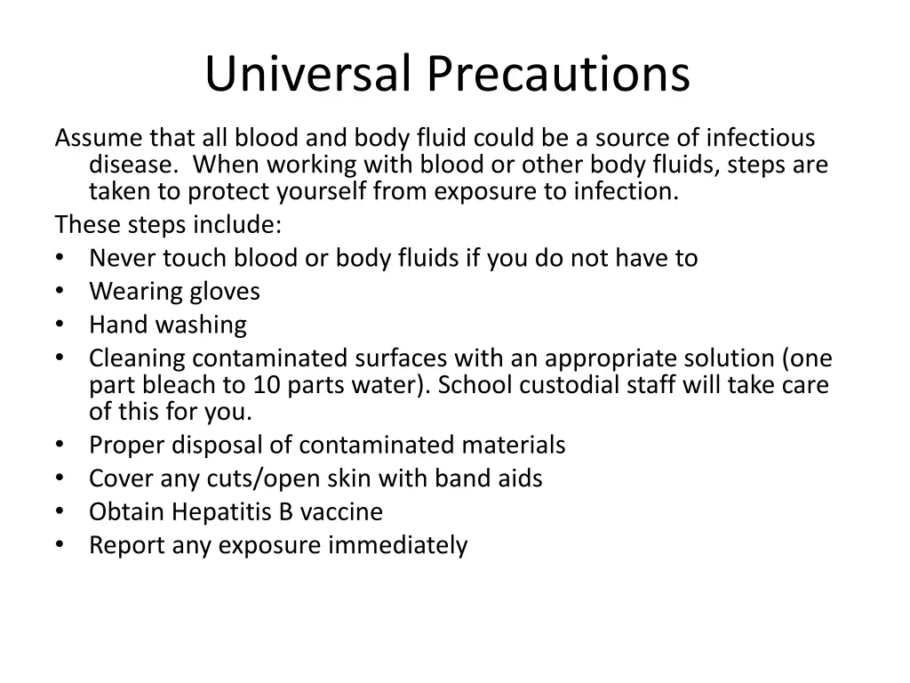 universal precautions