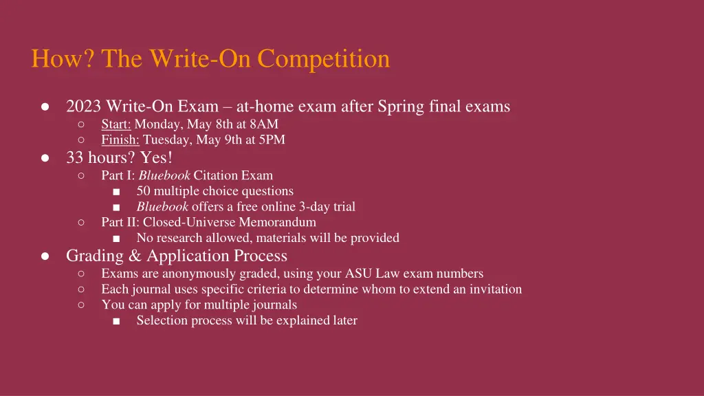 how the write on competition